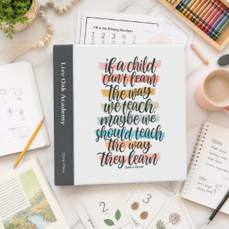 Homeschool Quote Personalized Binder