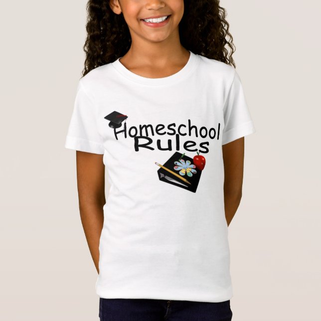 Homeschool Rules Girls' Bella T-Shirt (Front)