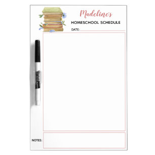 Homeschool Schedule Child Name Books Dry Erase Board