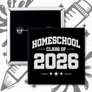 Homeschool Senior Class of 2026 Graduation Button