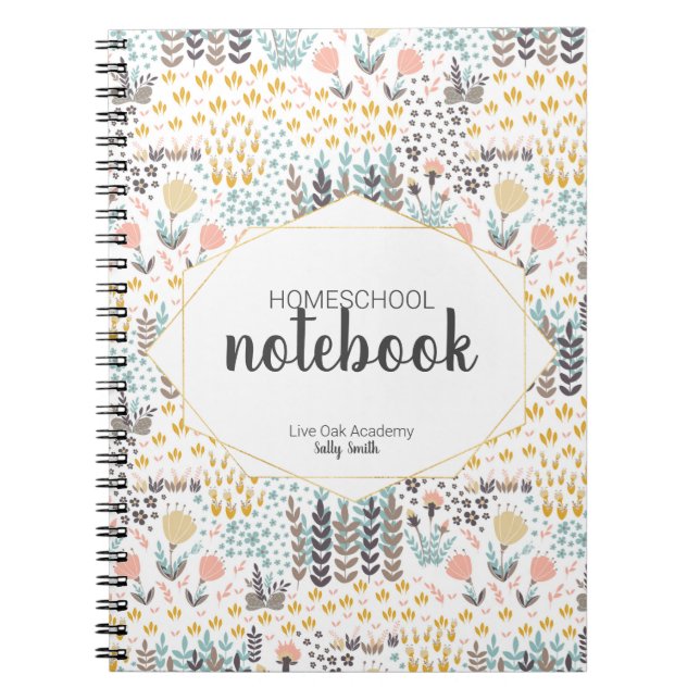 Homeschool Spiral Notebook | Modern Florals (Front)