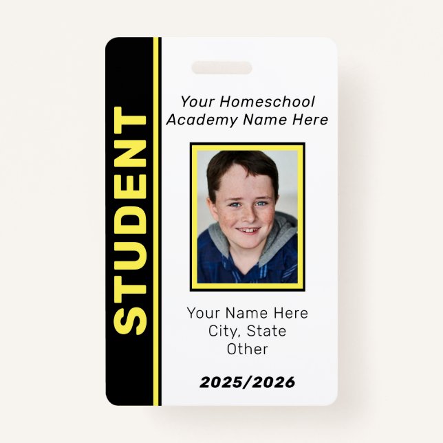 Homeschool Student ID Badge (Front)