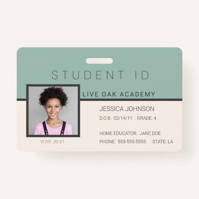 Homeschool Student ID Badge | Doodles (Front)