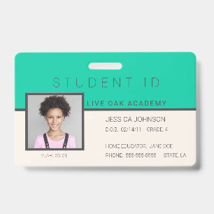 Homeschool Student ID Badge Doodles Teal