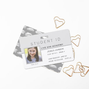 Homeschool Student ID Badge   Modern Grey