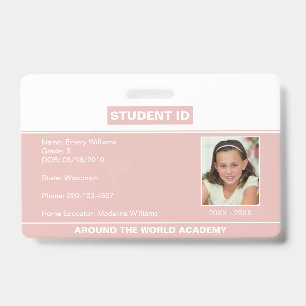 Homeschool Student ID Badge Rose Gold