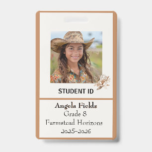Homeschool Student Id Badge Rustic Boho