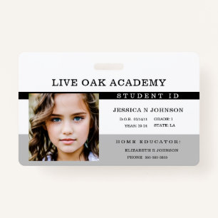 Homeschool Student ID Badge Timeless Black