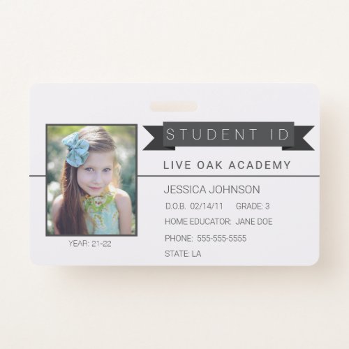 Homeschool Student ID Badge With Quote