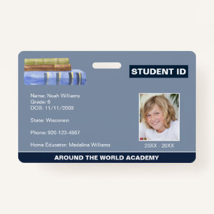 Homeschool Student ID Book Stack Badge
