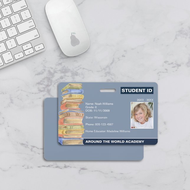 Homeschool Student ID Stack of Books Badge (Creator Uploaded)