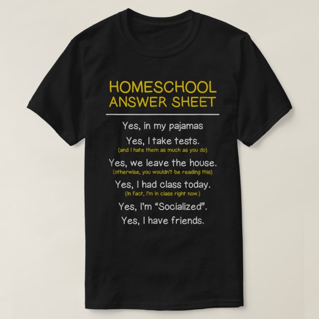 Homeschool Student Kids funny study at home  T-Shirt (Design Front)