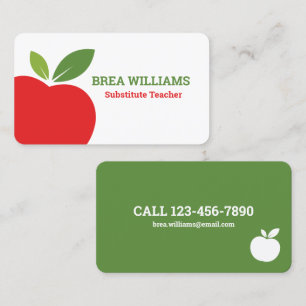Homeschool Substitute Teacher Tutor Business Card
