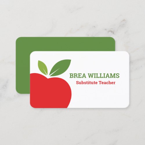 Homeschool Substitute Teacher Tutor Business Card