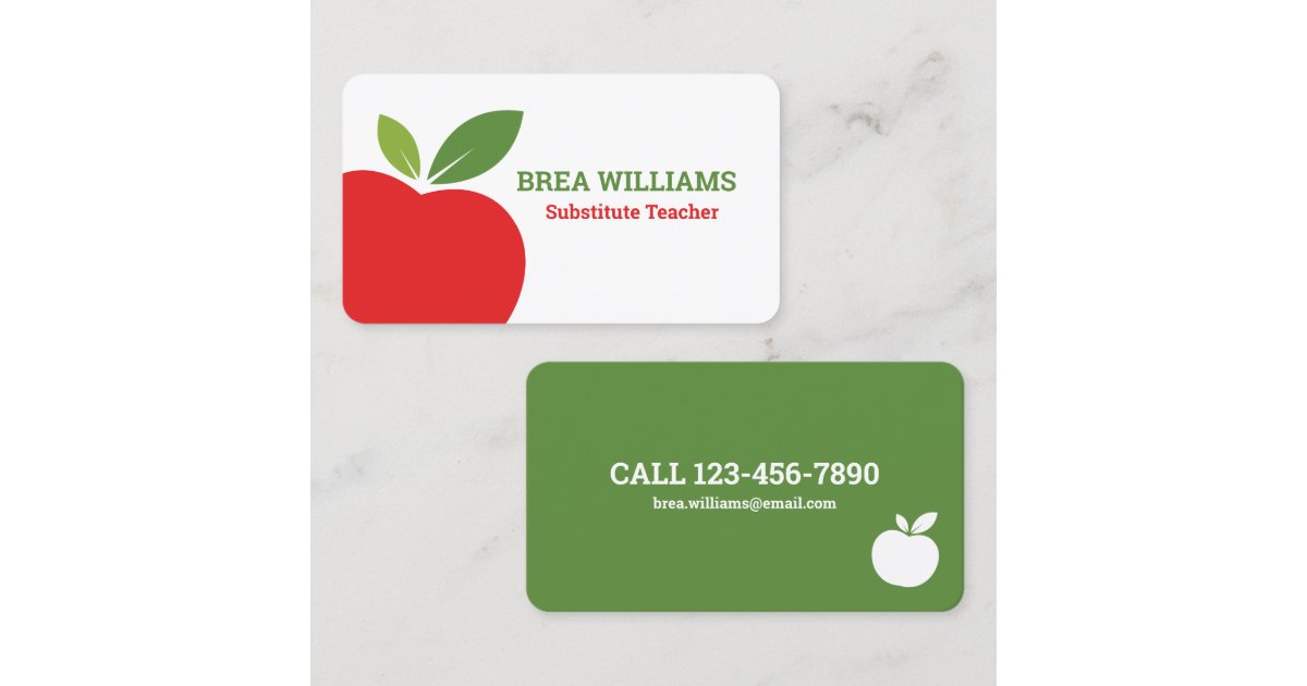 Homeschool Substitute Teacher Tutor Business Card | Zazzle