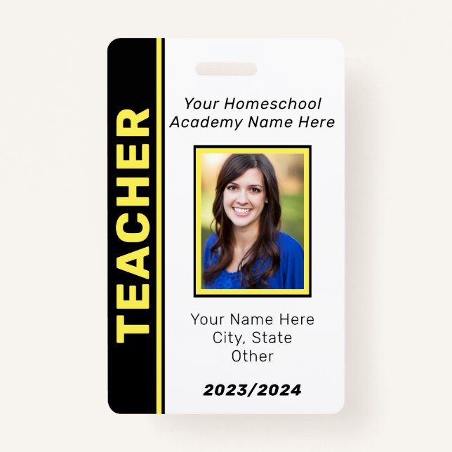 Homeschool Teacher ID Badge (Front)