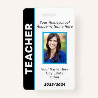 Homeschool Teacher ID Badge