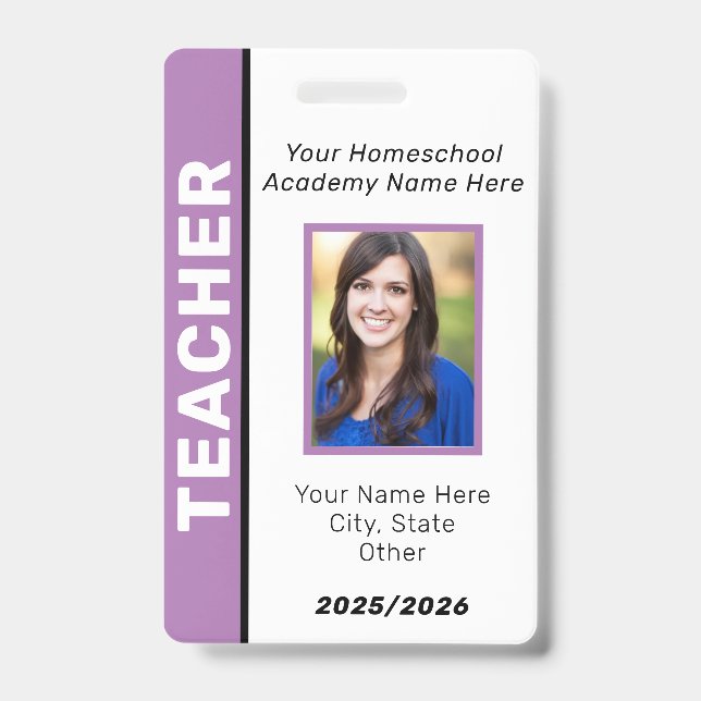 Homeschool Teacher ID Badge (Front)