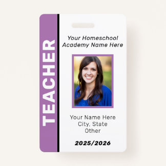 Homeschool Teacher ID Badge