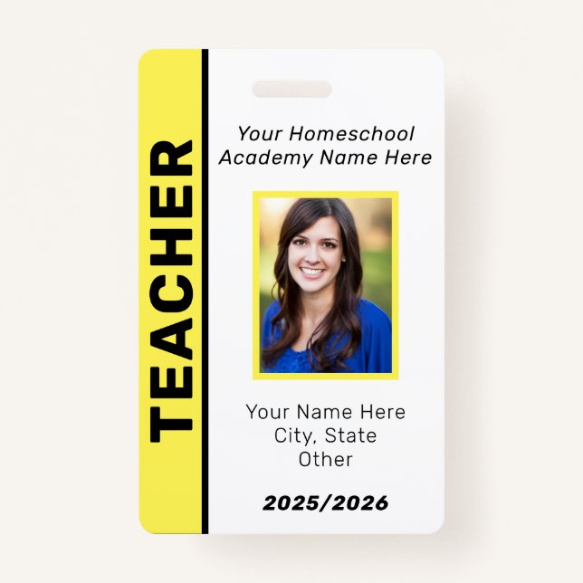 Homeschool Teacher ID Badge (Front)