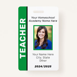 Homeschool Teacher ID Badge