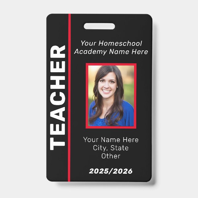 Homeschool Teacher ID Badge (Front)