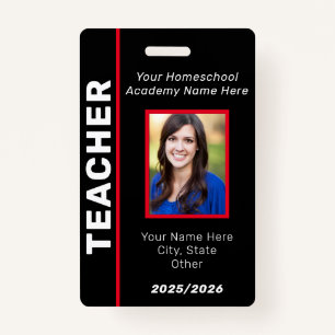 Homeschool Teacher ID Badge