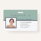 Homeschool Teacher ID Badge Elegant Floral