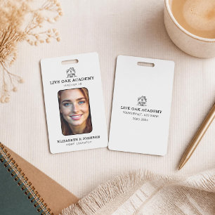 Homeschool Teacher ID Badge Minimalist White