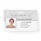 Homeschool Teacher ID Badge Modern Grey