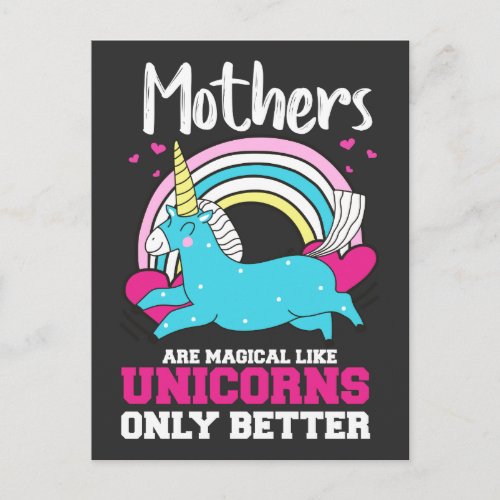 Homeschool Teacher Mothers Day Family Unicorn Postcard