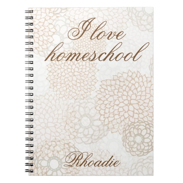 Homeschool theme floral print notebook (Front)