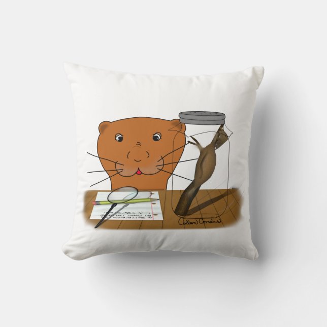 Homeschooling Oliver The Otter - The Cocoon Throw Pillow (Front)