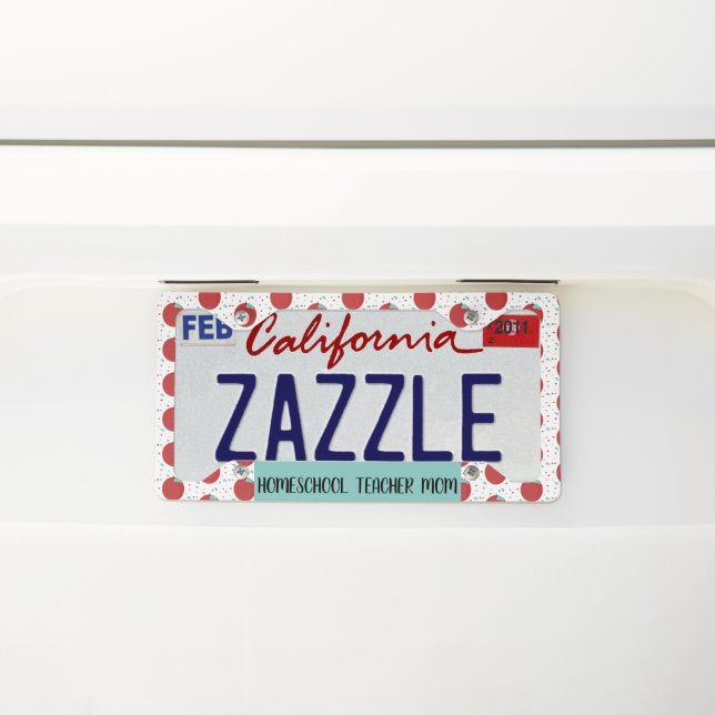 Homeschooling School Educational Teacher Apples License Plate Frame (On Car)