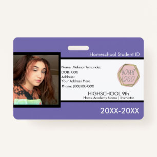 Homeschooling School ID Purple Badge
