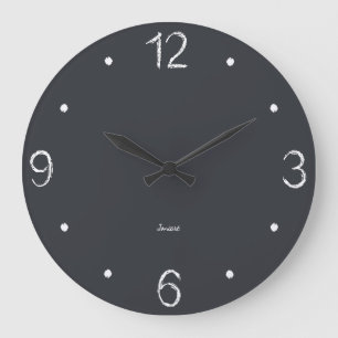 Homeschooling Study Room Wall Chalkboard Black  Large Clock