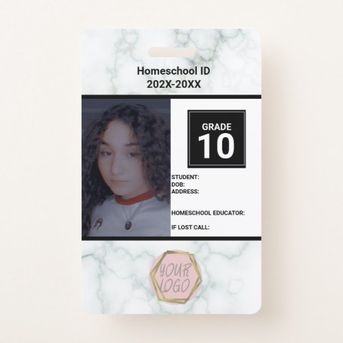 Homeschooling Unschooling Private Marble ID Badge