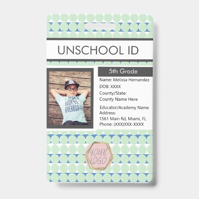 Homeschooling Unschooling Student Pattern Badge (Front)