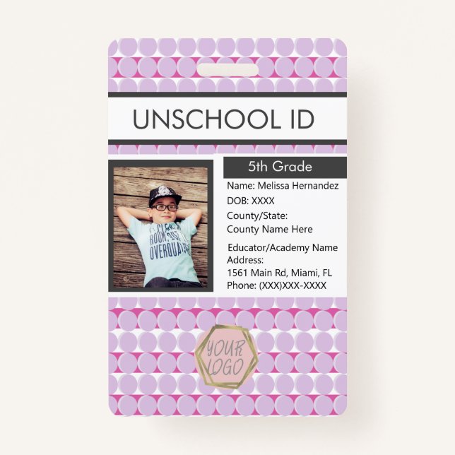 Homeschooling Unschooling Student Pattern Badge (Front)