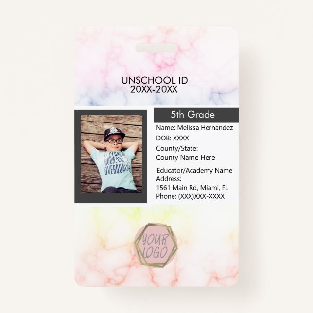 Homeschooling Unschooling Student Rainbow Badge (Front)