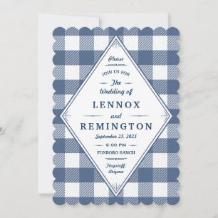 Homespun Gingham Wedding Invitation
