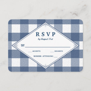 Homespun Gingham Wedding RSVP Card