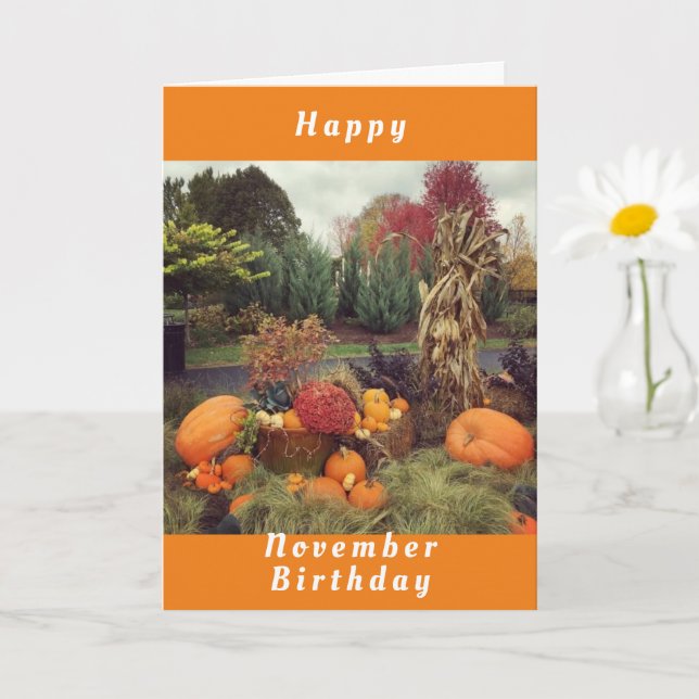 HOMESPUN GREETING *HAPPY NOVEMBER BIRTHDAY* CARD (Small Plant)
