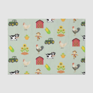 Homestead and Farm Life and Farm Animals Tissue Paper