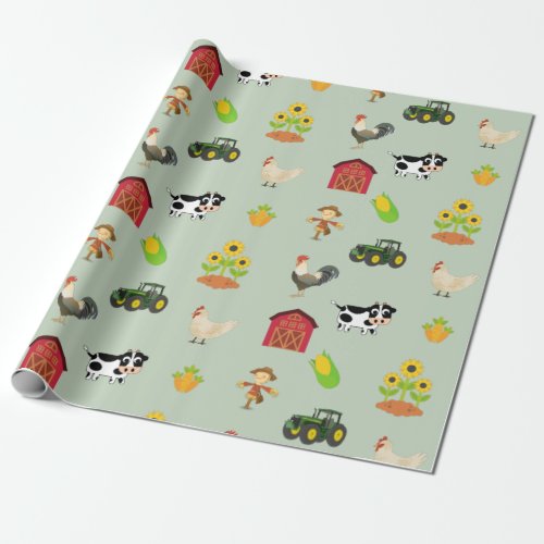 Homestead and Farm Life and Farm Animals Wrapping Paper