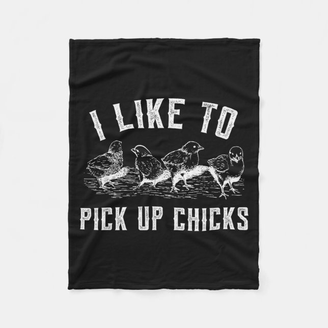 Homestead Farmer I Like To Ck Up Chicks For Chicke Fleece Blanket (Front)