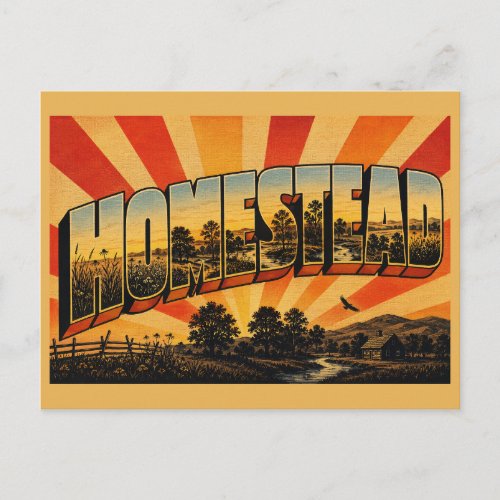 Homestead Nebraska Prairie Woodland Rolling Hills Postcard