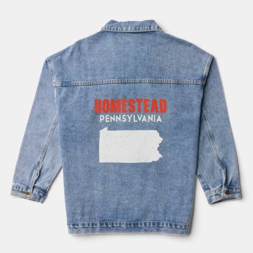 Homestead Pennsylvania USA State America Travel  Denim Jacket