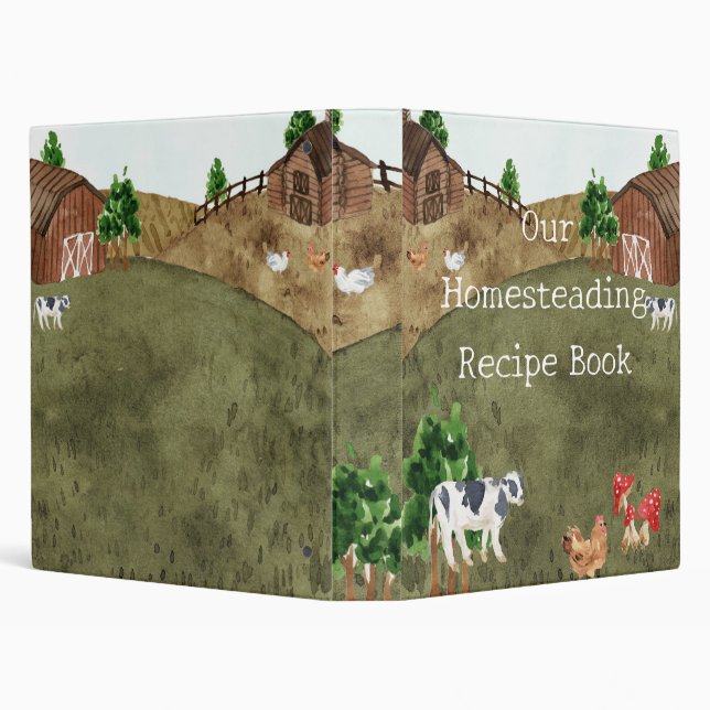 Homestead Recipe Book 3 Ring Binder (Background)