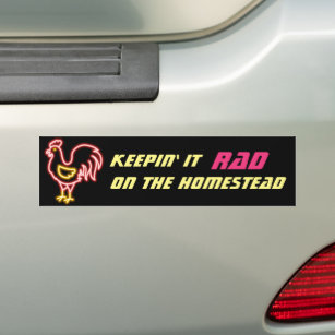 Homestead Retro Chicken Bumper Sticker